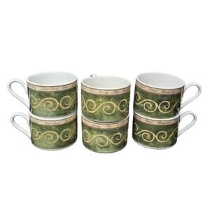 American Atelier Bouquet Garni 5011 Green Seasoning Coffee Tea Mug Cups Set of 6